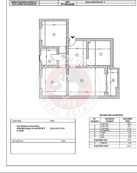 Metrou Jiului | 3 camere | 83mp | Semidecomandat | B12456